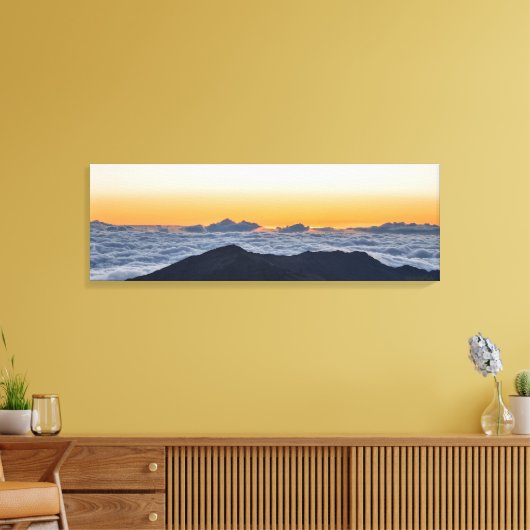 Panoramische zonsopgang bij Haleakala op gewikkeld Canvas Afdruk (Insitu (Woonkamer))