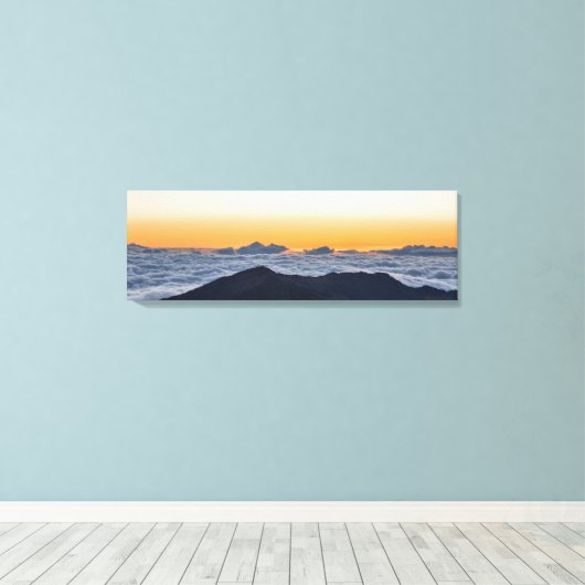 Panoramische zonsopgang bij Haleakala op gewikkeld Canvas Afdruk (Insitu (Houten vloer))
