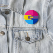 Panromantische Bisexual Pin Ronde Button 5,7 Cm (In situ)