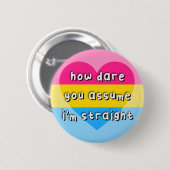 Panromantische Pride - "Hoe denk je dat?" - LGBT Ronde Button 5,7 Cm (Voorkant /achterkant)