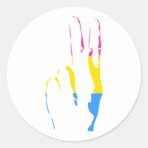 pans pride - vredesteken ronde sticker