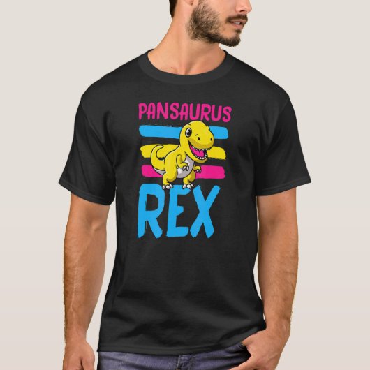 Pansaurus rex pansexueel rex dinosaurus pan pride  t-shirt (Voorkant)