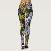 Pansea en zonnebloem bloemenkunst leggings (Achterkant)