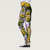 Pansea en zonnebloem bloemenkunst leggings (Links)
