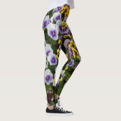 Pansea en zonnebloem bloemenkunst leggings (Rechts)