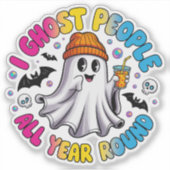 Panseksueel Grappig Halloween – Ik laat mensen spo Sticker (Voorkant)