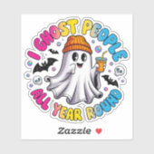 Panseksueel Grappig Halloween – Ik laat mensen spo Sticker (Vel)
