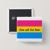 Panseksueel: Liefde en liefde Vierkante Button 5,1 Cm (Voorkant /achterkant)