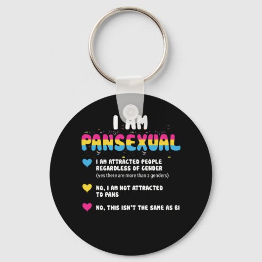 Panseksuele definitie - Funny Gay Pride LGBT Sleutelhanger (Voorkant)