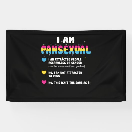 Panseksuele definitie - Funny Gay Pride LGBT Spandoek (Horizontaal)