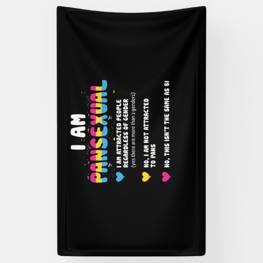 Panseksuele definitie - Funny Gay Pride LGBT Spandoek (Verticaal)