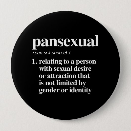 panseksuele definitie - gedefinieerde lgbtq termen ronde button 4,0 cm (Voorkant)