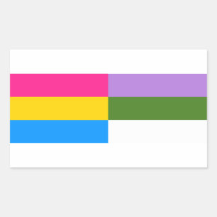 Panseksuele en gender queer-vlaggenstickers rechthoekige sticker