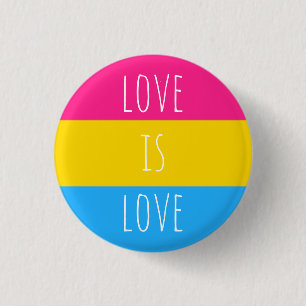 panseksuele pride vlag liefde is liefde voor femin ronde button 3,2 cm