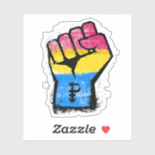 Panseksuele Protest Vuist Sticker (Vel)