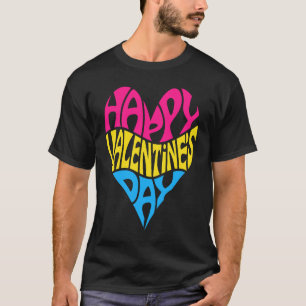 Panseksuele Valentijnsdag Pan LGBTQ LGBT Love and T-shirt
