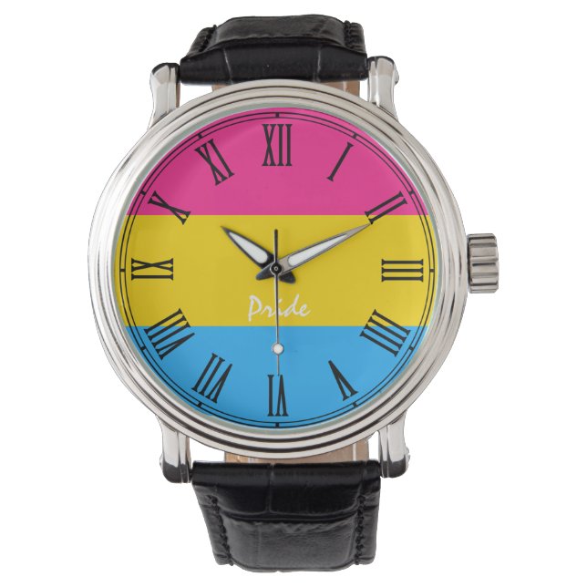 Panseksuele vlag en Pride Watch Horloge (Voorkant)