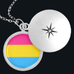 Panseksuele vlag locket ketting<br><div class="desc">Pansexual Flag Locket Ketting. U kunt het type ketting wijzigen of dit afbeelding zelfs overbrengen naar andere kleine Zazzle items.</div>