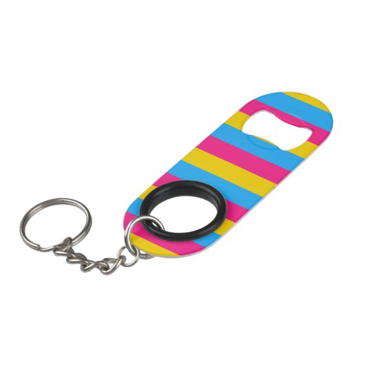 Panseksuele vlag mini flessenopener (Voorkant Gekanteld)