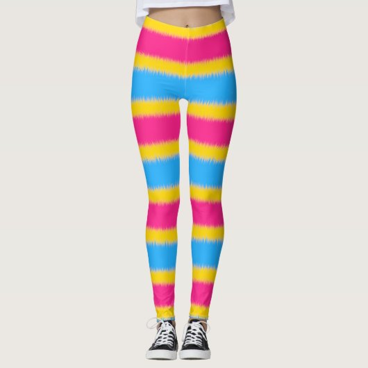 Panseksuele vlag Narrow Stripe Leggings (Voorkant)
