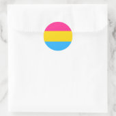 Panseksuele vlag sticker, pride gemeenschap / gesl ronde sticker (Tas)