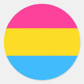 Panseksuele vlag sticker, pride gemeenschap / gesl ronde sticker (Voorkant)