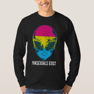 Panseksuelen Bestaan Pan Alien Trots Regenboog Lgb T-shirt