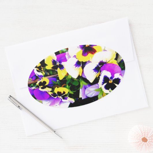 panserijbloemen ovale sticker (Envelop)