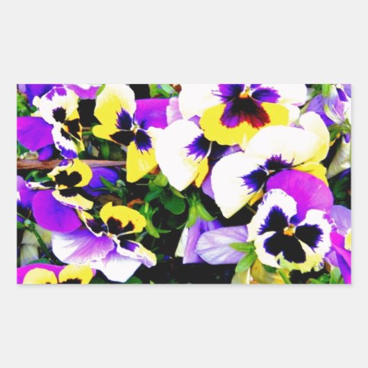 panserijbloemen rechthoekige sticker (Voorkant)