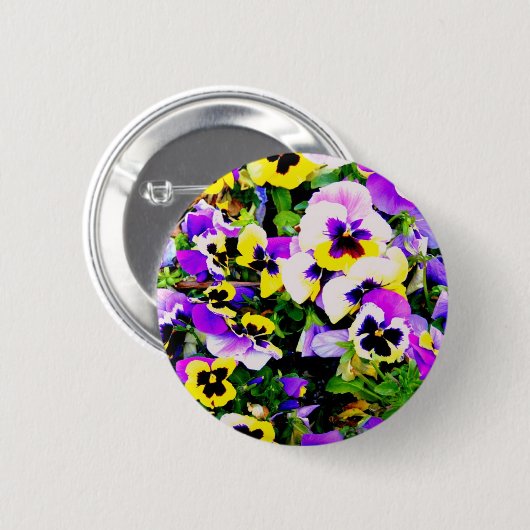 panserijbloemen ronde button 5,7 cm (Voorkant /achterkant)