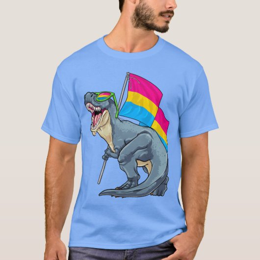 Panseual Dinosaur Pan Pride Flag LGBT Re Pride fri T-shirt (Voorkant)