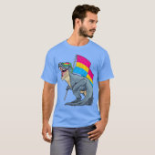 Panseual Dinosaur Pan Pride Flag LGBT Re Pride fri T-shirt (Voorkant volledig)