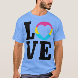 Panseual Flag Heart LOVE LGBTQ Queer Pride Mon T-shirt