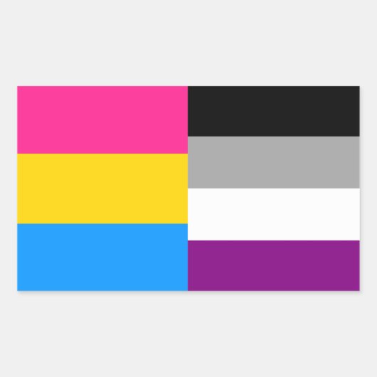 Pansexual/asexual pride vlaggen sticker (Voorkant)