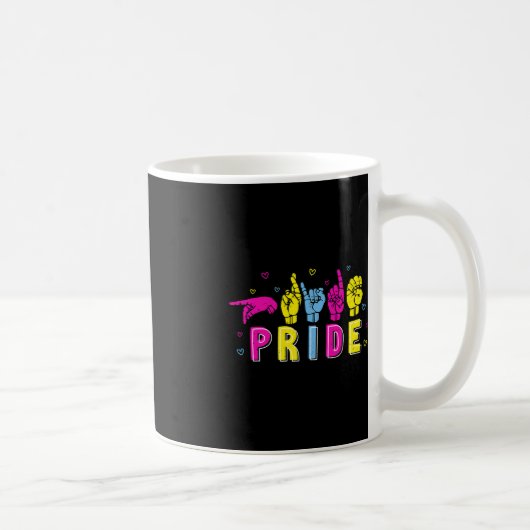 Pansexual ASL Pride Pan Rainbow Gebarentaal Doof Koffiemok (Rechts)