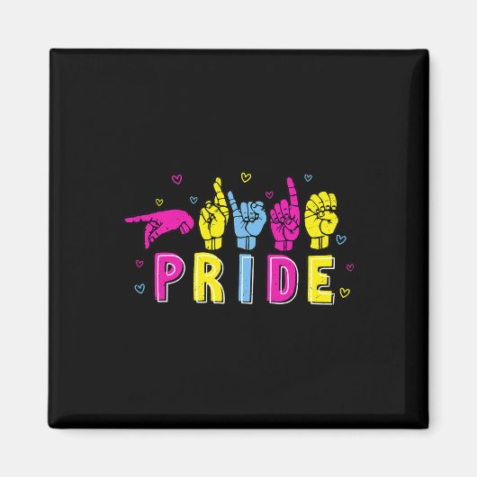 Pansexual ASL Pride Pan Rainbow Gebarentaal Doof Magneet (Voorkant)