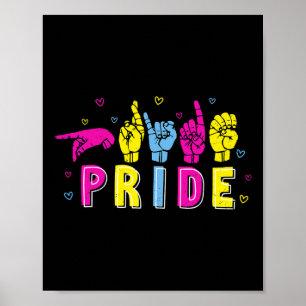 Pansexual ASL Pride Pan Rainbow Gebarentaal Doof Poster