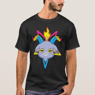 Pansexual Baphomet Satan Geitenhoofd LGBT Pan Prid T-shirt