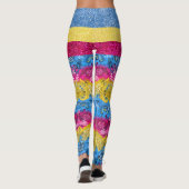 Pansexual Dragon Damask Glitter Pride Vlag Kleuren Leggings (Achterkant)