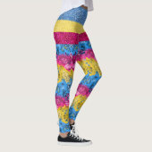 Pansexual Dragon Damask Glitter Pride Vlag Kleuren Leggings (Rechts)
