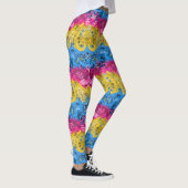Pansexual Dragon Damask - Pride Flag Colors Leggings (Rechts)