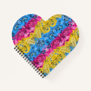 Pansexual Dragon Damask - Pride Flag Colors Notitieboek