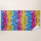 Pansexual Dragon Damask - Pride Flag Colors Strandlaken (Voorkant)