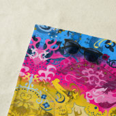 Pansexual Dragon Damask - Pride Flag Colors Strandlaken (In situ)