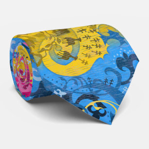 Pansexual Dragon Damask - Pride Flag Colors Stropdas