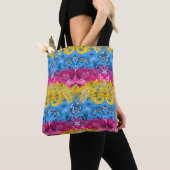 Pansexual Dragon Damask - Pride Flag Colors Tote Bag (Dichtbij)