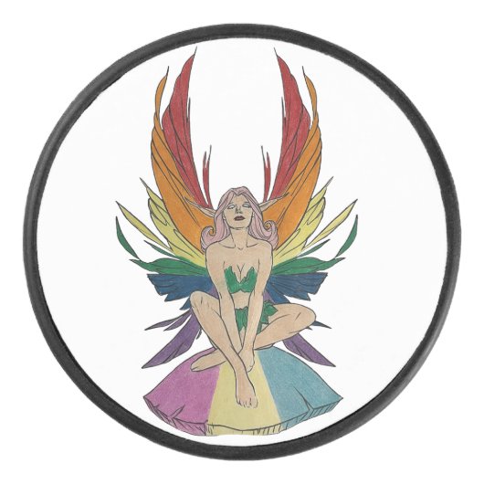Pansexual Faerie Hockey Puck (Voorkant)