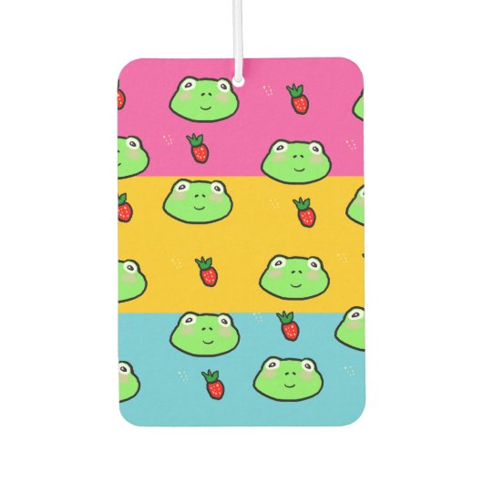 Pansexual Flag Frogcore and Strawberry Lover Luchtverfrisser (Voorkant)