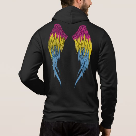 Pansexual Flag - Halo - Vleugels Hoodie (Achterkant)