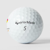 Pansexual Flag Heart & Pride Golf monogrammed LGBT Golfballen (Logo)